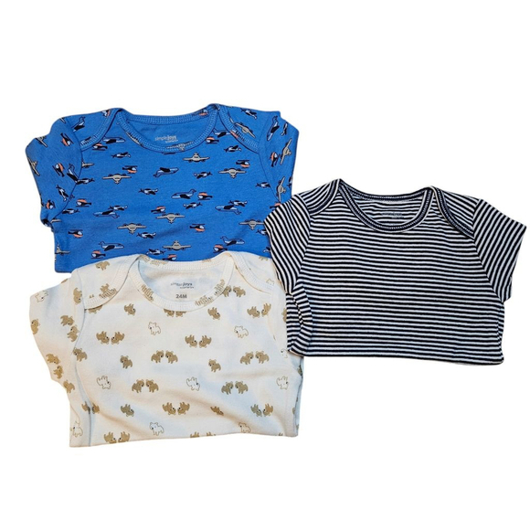 Carter's Boys Bodysuit Bundle 24M Blue, White, Navy - Picture 1 of 4